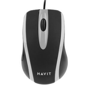 Mouse Cableado Negro con Gris y Botones USB, Voltaje 5V