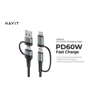 Cable USB A/C a Lightning 1M, Negro y Gris - Genérica