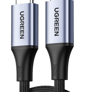 Cable de datos tipo C 2.0 macho a tipo C macho, negro, 2 metros