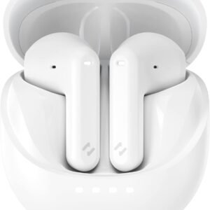 Auriculares inalámbricos Bluetooth 5.0, tipo C, mini, blanco-naranja
