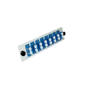 PANEL ADAPTADOR UNIFIBERT PARA ODF METALICO 6 ADAPTADORES CUADRUPLEX LC MONOMODO AZUL