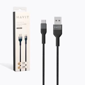 Cable de datos y carga USB tipo C para smartphone, negro-azul