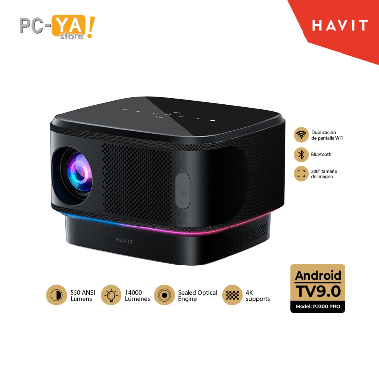 PROYECTOR CON WIFI, PANTALLA 4.45" LCD, CONSUMO DE ENERGIA 95W, 1 PUERTO USB, 1 PUERTO HDMI, NEGRO