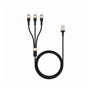 Cable de datos y carga, 2A, Lightning, Micro USB y Tipoc, 1.2m