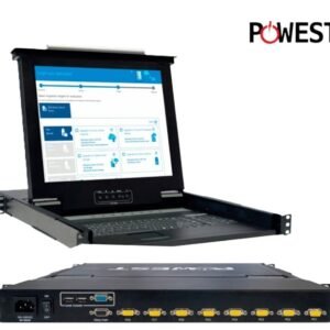 Consola Powest NCONS-2294, CONSOLA 1U MONITOR TECLADO MOUSE CON SWITCH KVM 8