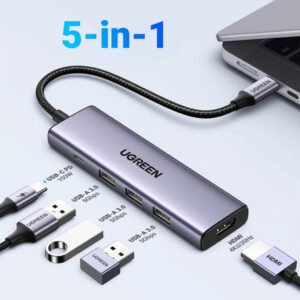 HUB USB Tipo-C con 5 puertos para IT y tecnología