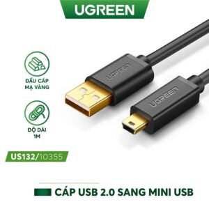 Cable USB-A 2.0 Macho a Mini USB Macho de 5 Pines, 1 Metro