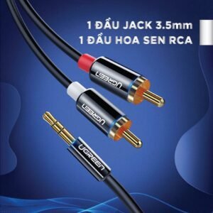 Cable de audio macho a 2 RCA macho, 5 metros negro - UGREEN