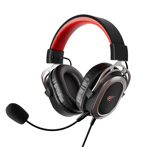 Auriculares Gamer con Cable y Microfono HD Negro-Ocre