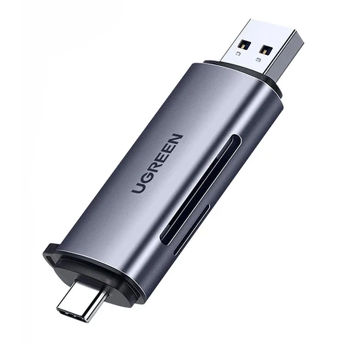 Lector de Tarjetas Micro SD y SD UGREEN CM185-50706, Puertos USB-A/USB-C
