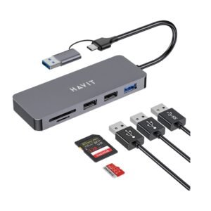 Havit HV-H41-ASH: Hub USB Tipo-C con 4 puertos y velocidad de transferencia rápida