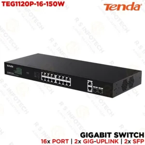 Switch Gigabit Poe 16 Puertos con Uplink y SFP - Genérica TEG1120P-16-150W
